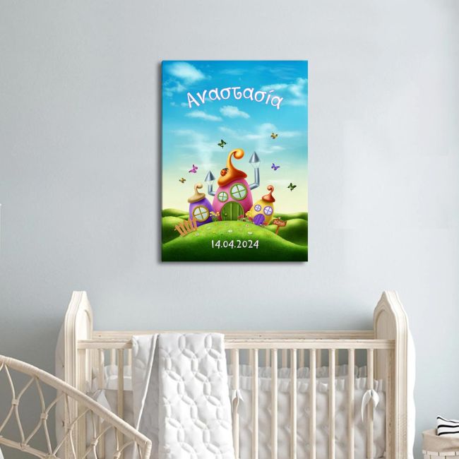 Kids canvas print Magic house on the hill