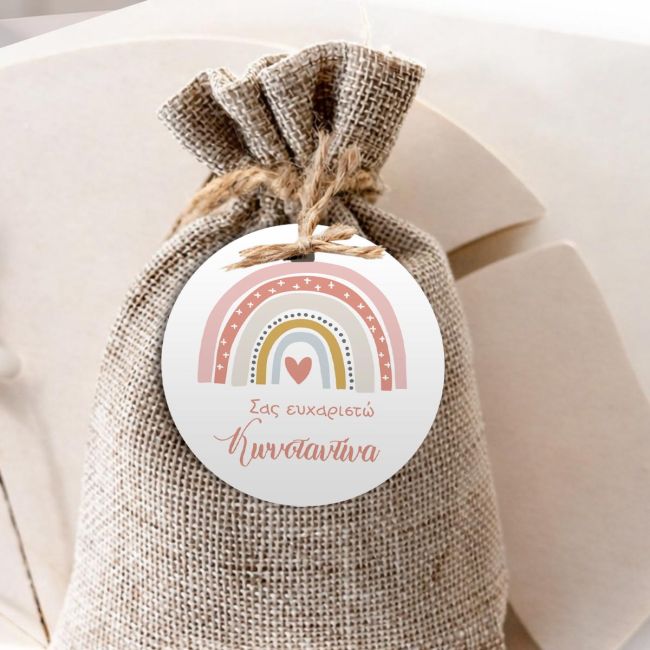 Labels thank you, Rainbow nordic, personalized