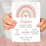 Baptism invitation, Nordic rainbow