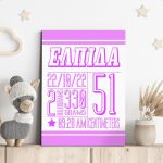 Kids canvas print with measurments