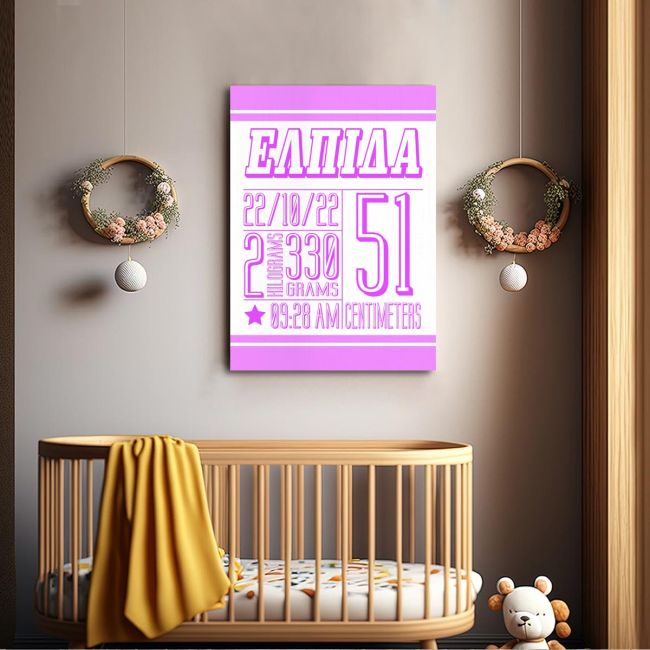 Kids canvas print with measurments