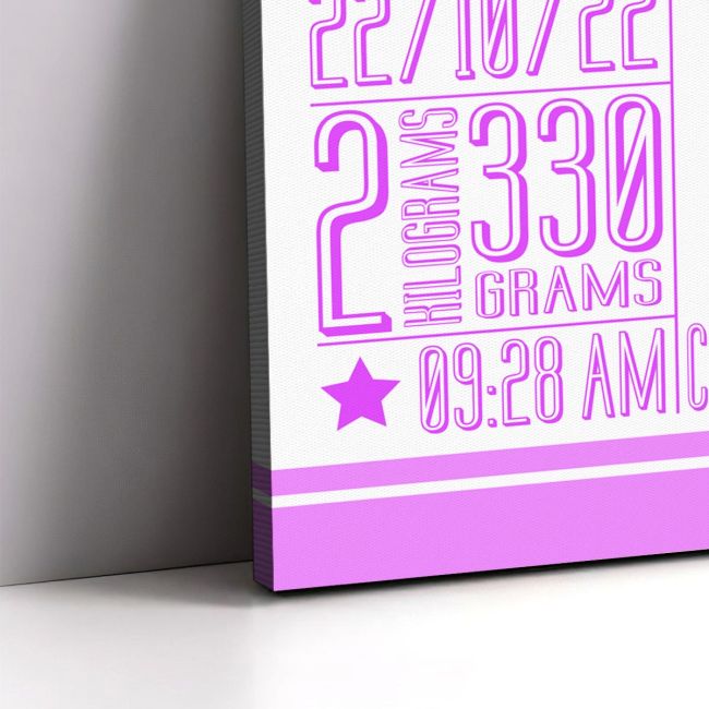 Kids canvas print with measurments