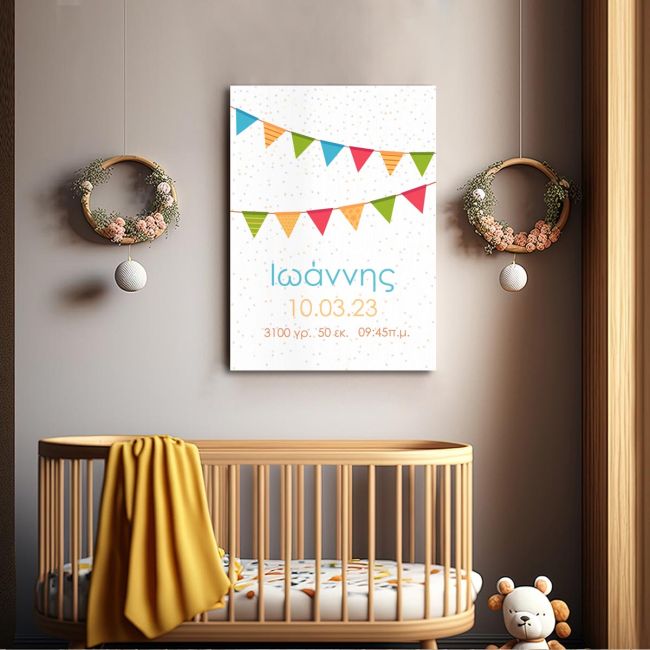 Canvas print birthday with measurments
