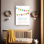 Canvas print birthday with measurments