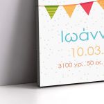 Canvas print birthday with measurments