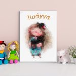 Kids canvas print With my cat
