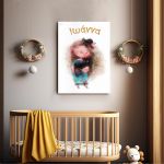 Πίνακας παιδικός σε καμβά With my cat