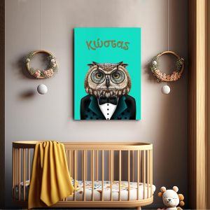 Πίνακας σε καμβά γενεθλίων Mr. Owl 2