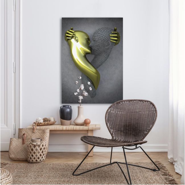 Canvas print The kiss in contrast