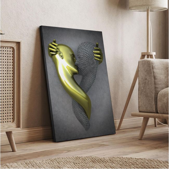 Canvas print The kiss in contrast