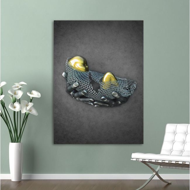 Πίνακας σε καμβά Baby in gold