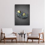 Canvas print Baby in gold