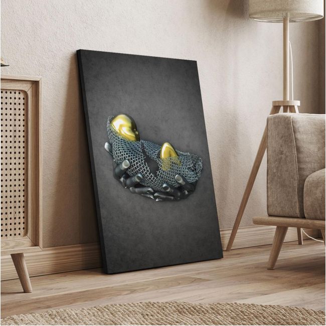 Πίνακας σε καμβά Baby in gold