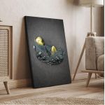 Canvas print Baby in gold