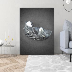 Canvas print Baby in gold