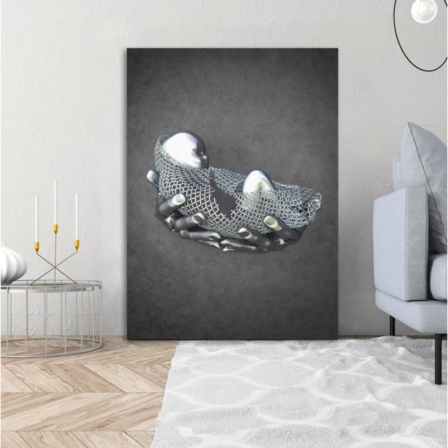 Canvas print Baby in gold