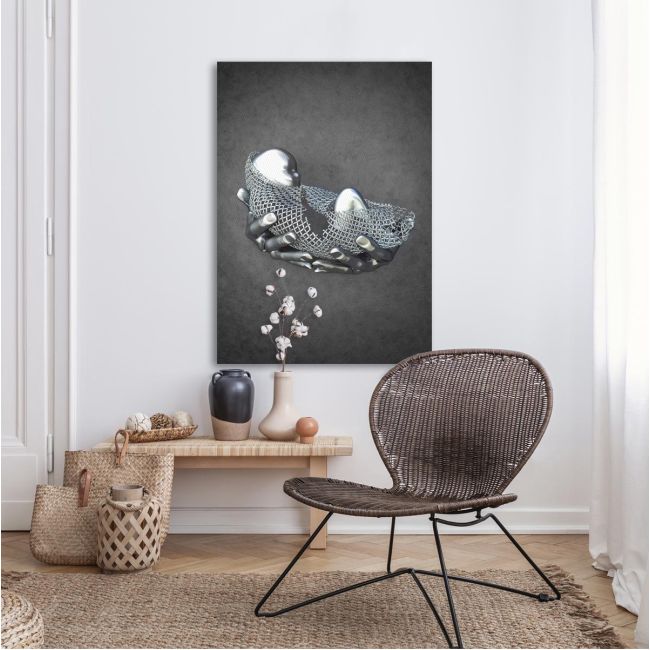 Πίνακας σε καμβά Baby in gold