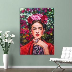 Πίνακας σε καμβά Flowered Frida I 2