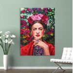 Πίνακας σε καμβά Flowered Frida I