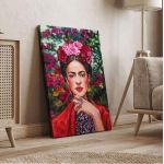 Πίνακας σε καμβά Flowered Frida I