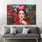 Πίνακας σε καμβά Flowered Frida