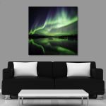 Canvas print square Polar lights