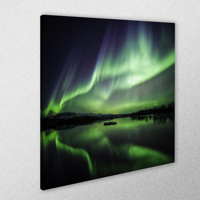 Canvas print square Polar lights