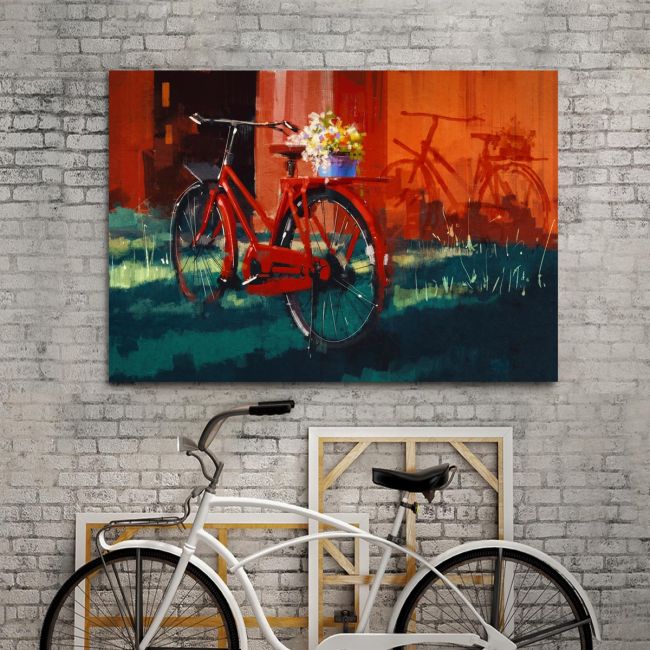 Canvas print Red bicycle