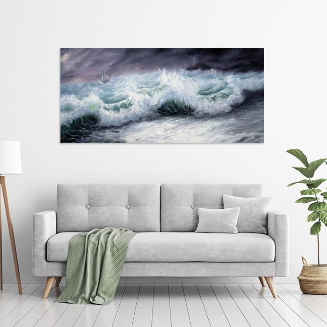 Πίνακας σε καμβά Ship in the storm