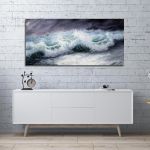 Canvas print Ship in the storm