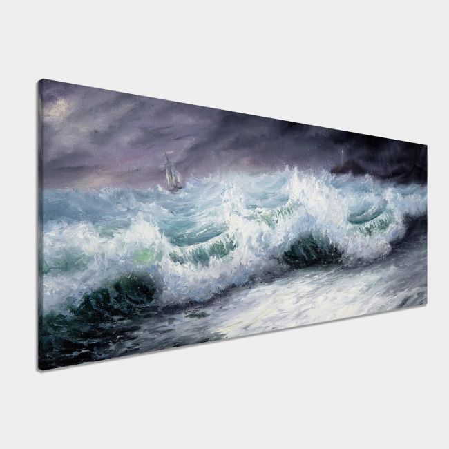 Canvas print Ship in the storm