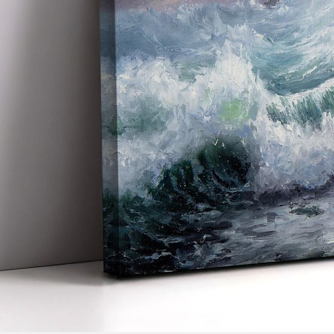 Canvas print Ship in the storm