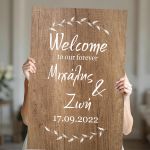 Canvas print Welcome to our forever wood effect