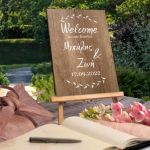 Canvas print Welcome to our forever wood effect