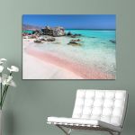 Πίνακας σε καμβά Pink beach