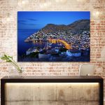 Canvas print Ydra by night