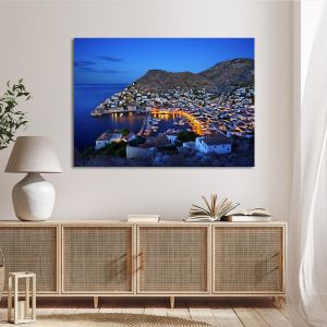 Canvas print Ydra by night 2