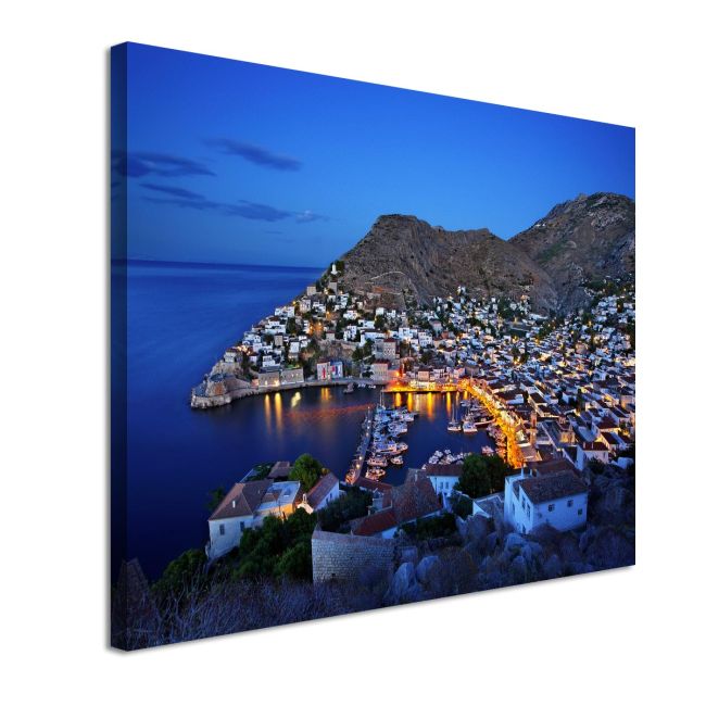 Canvas print Ydra by night