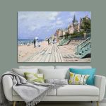 Πίνακας ζωγραφικής The beach at Trouville, Monet