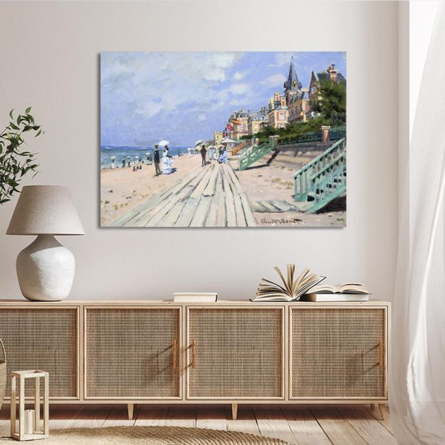 Πίνακας ζωγραφικής The beach at Trouville, Monet
