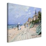 Canvas print The beach at Trouville, Monet