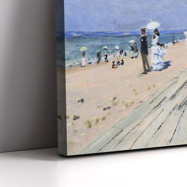 Canvas print The beach at Trouville, Monet