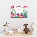 Kids canvas print, horizontal Roses and cacti