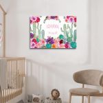 Kids canvas print, horizontal Roses and cacti