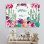 Kids canvas print, horizontal Roses and cacti