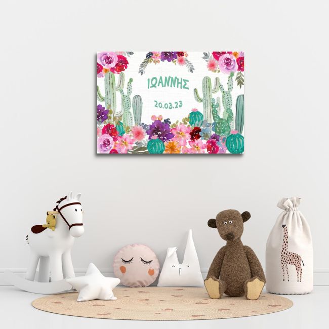 Kids canvas print, horizontal Roses and cacti