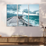 Canvas print lighthouse, love is the way,3 panels