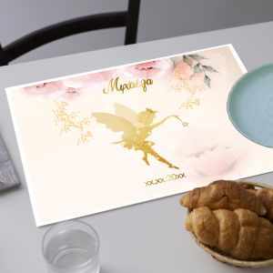 Golden Fairy Disposable Placemats for Baptism 2