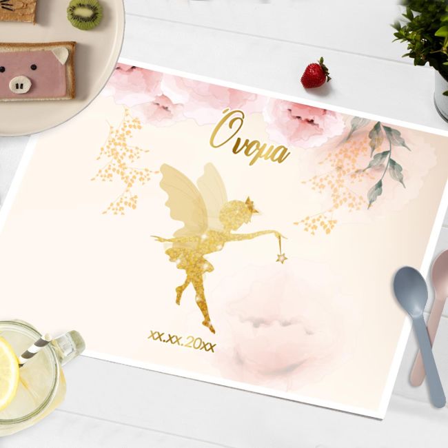 Golden Fairy Disposable Placemats for Baptism