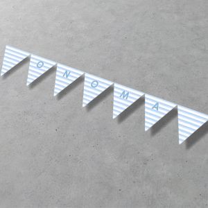 Paper party flagsLight blue stripe
